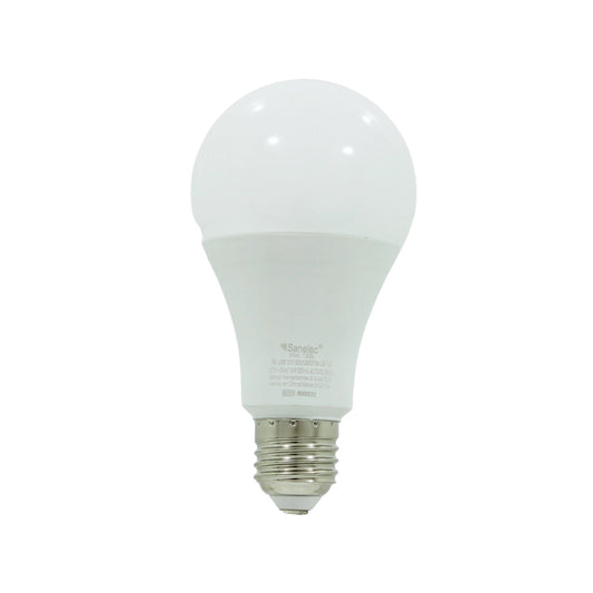 Foco LED Sanelec 14W luz blanca fría, modelo 1334. Bombilla E27 de bajo consumo para iluminación hogar.