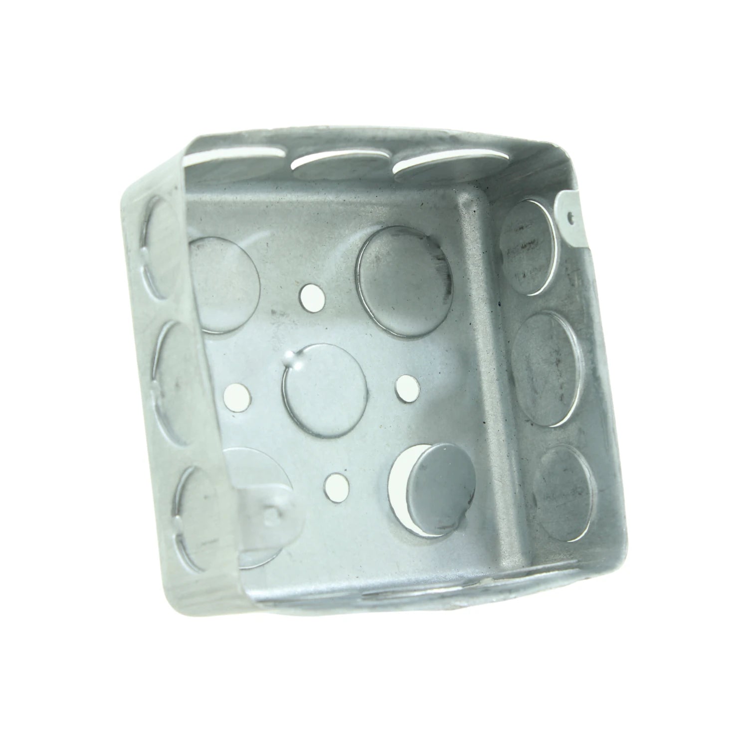 Caja cuadrada de acero galvanizado 4x4 para instalaciones eléctricas con knockouts