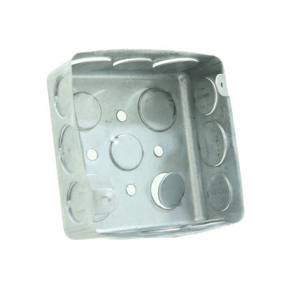 Caja cuadrada de acero galvanizado 4x4 para instalaciones eléctricas con knockouts