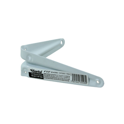Ménsula de acero blanca Santul 4x5 pulgadas (101,6x127mm) para repisas