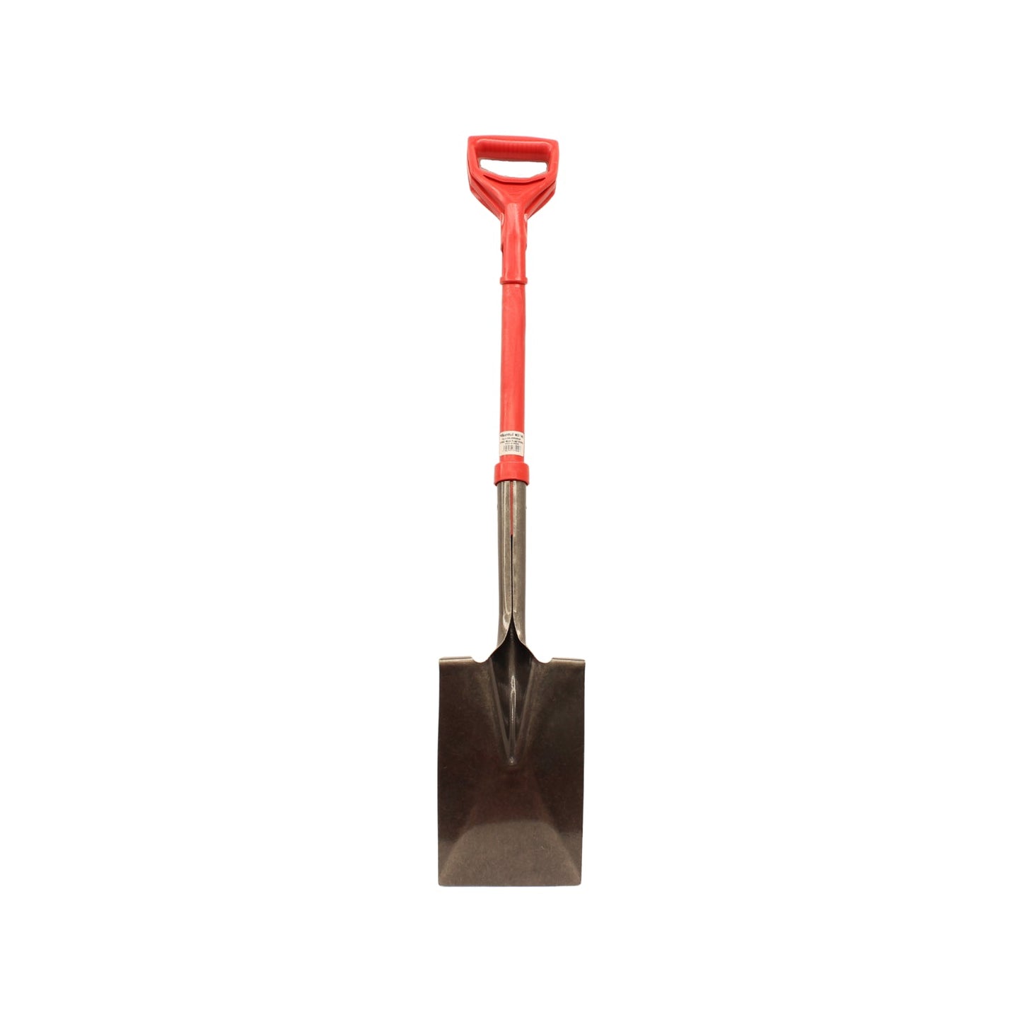 Pala de excavación con mango D rojo de plástico, hoja metálica para jardín y obra