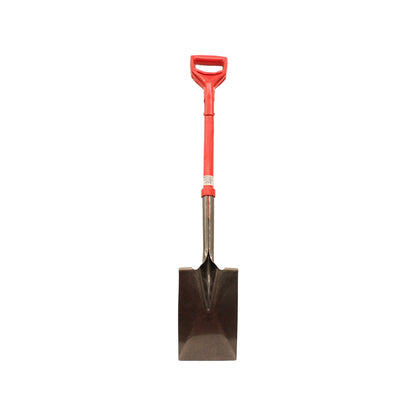 Pala de excavación con mango D rojo de plástico, hoja metálica para jardín y obra