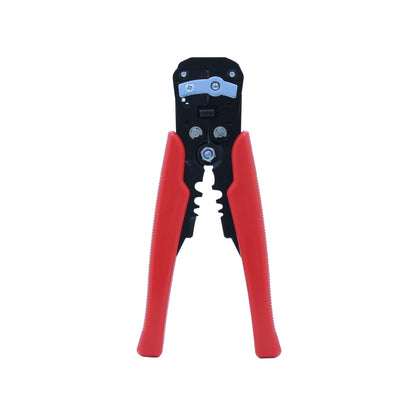 Pinza pelacables automática con mangos ergonómicos rojos para cortar y pelar cables eléctricos