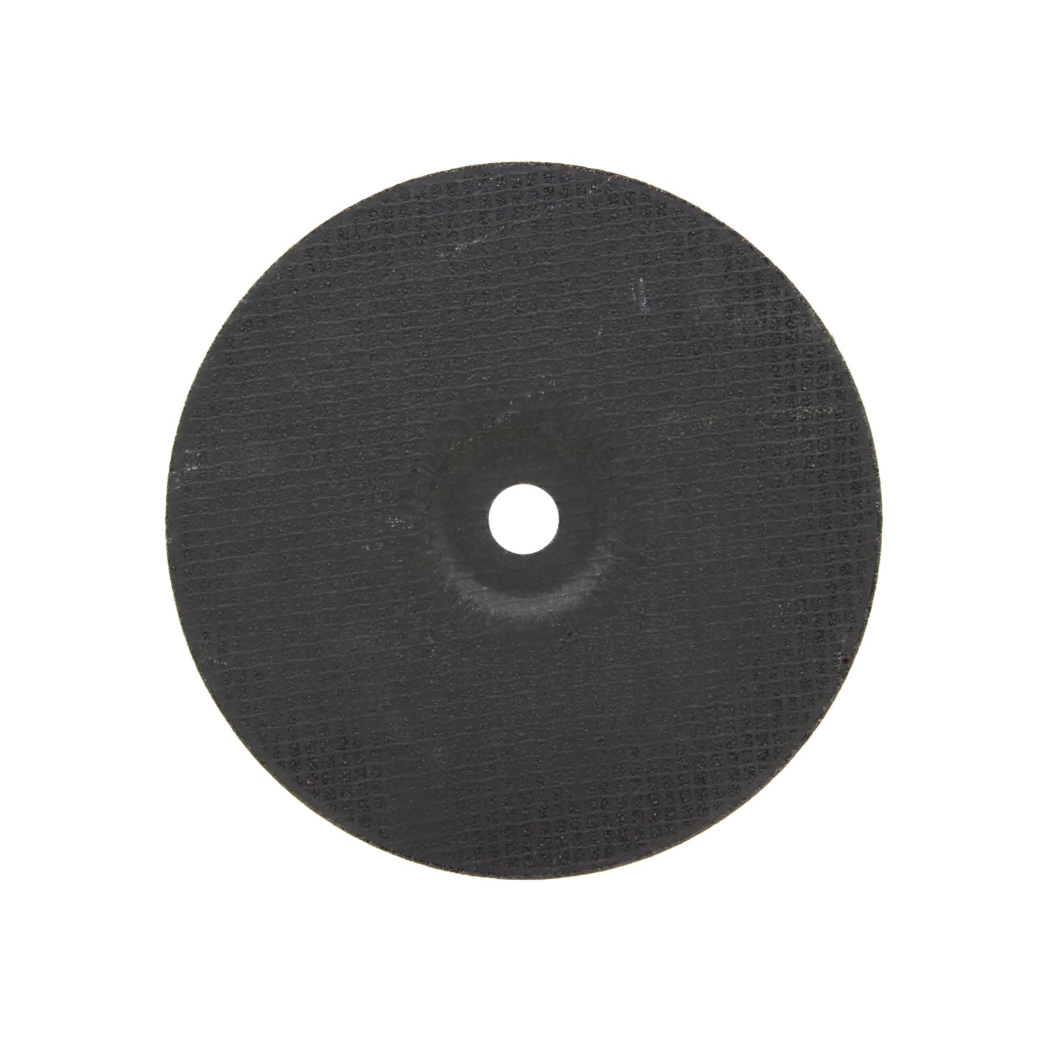 Disco de corte abrasivo negro para amoladora, ideal para cortar piedra y mampostería.