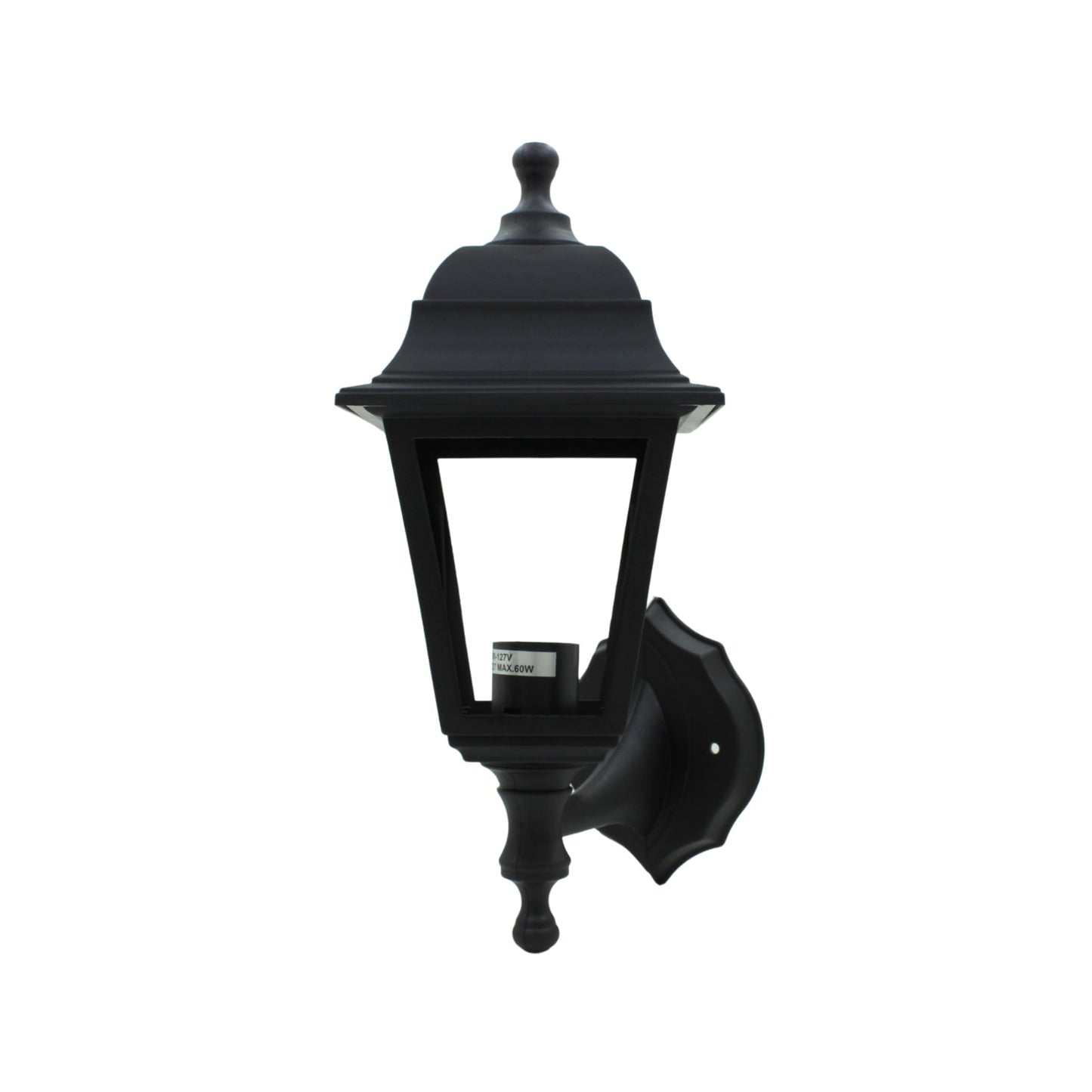 Lámpara farol de pared clásico negro para exterior, con capacidad para bombillas de 127V y máximo 60W