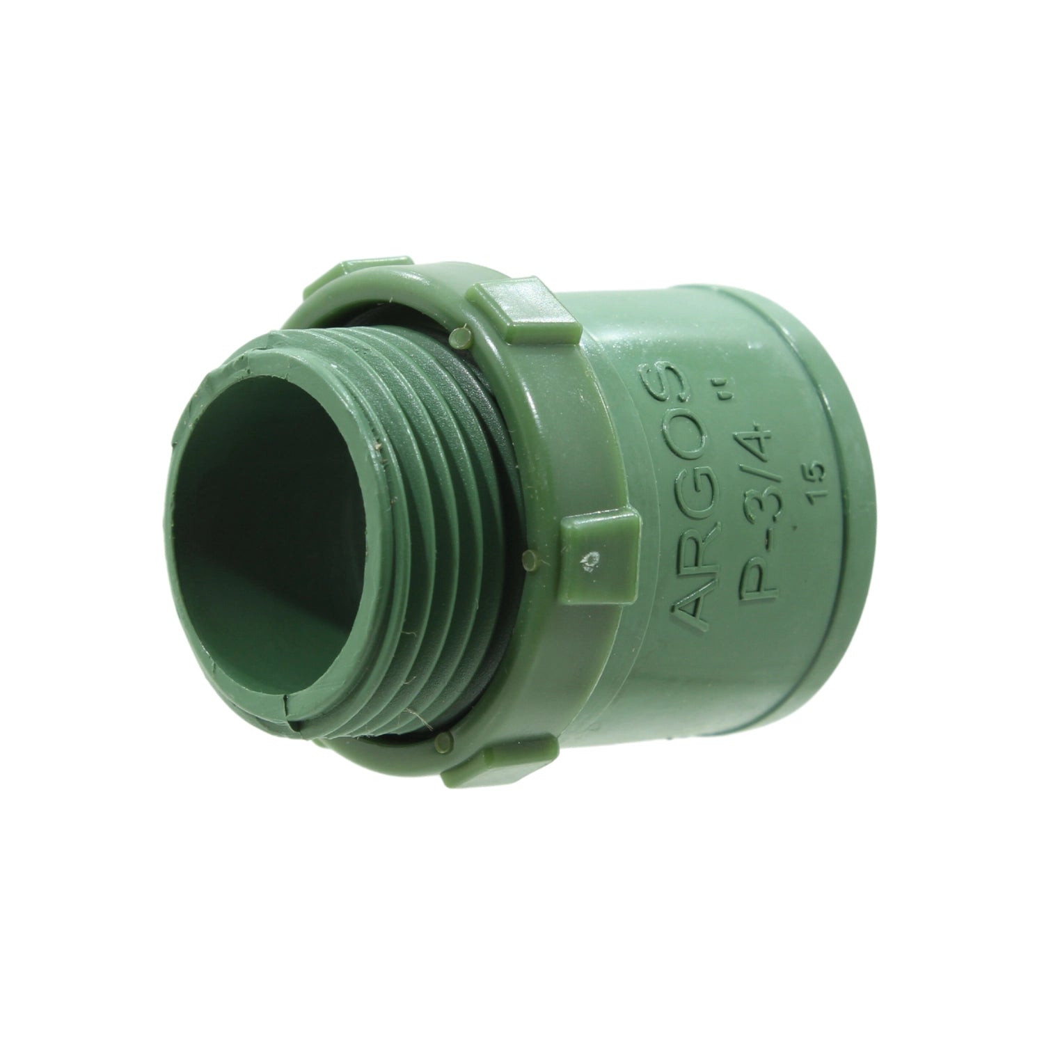 Conector conduit PVC ARGOS P-3/4" verde roscado para instalaciones eléctricas