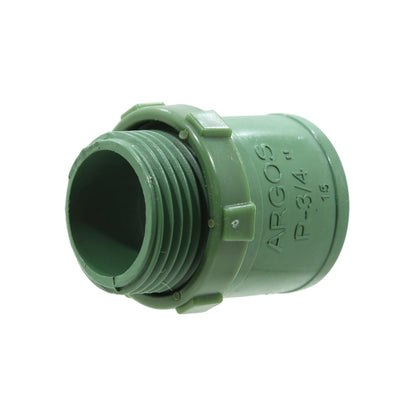 Conector conduit PVC ARGOS P-3/4" verde roscado para instalaciones eléctricas