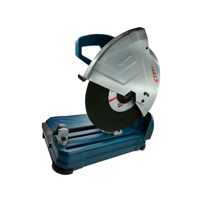 Cortadora de metal Bosch azul con disco abrasivo, ideal para cortes precisos en talleres