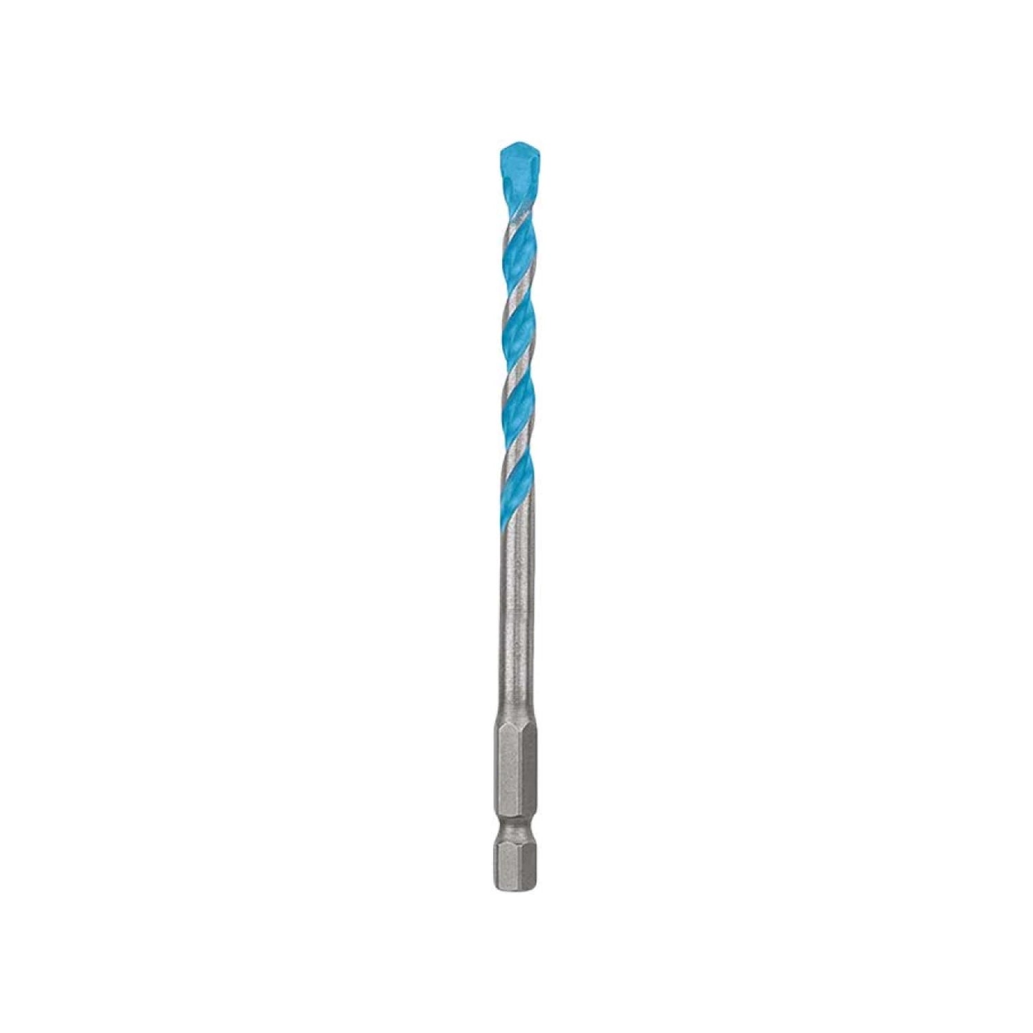 Broca multiconstrucción HEX con flauta azul para taladro, perfora concreto, ladrillo, cerámica.