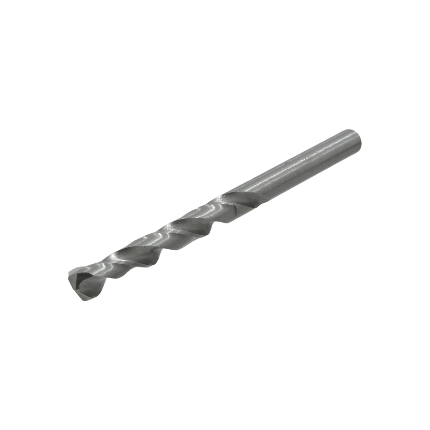 Broca de metal HSS espiral para taladro, punta de corte afilada y cuerpo metálico plateado de alta resistencia.