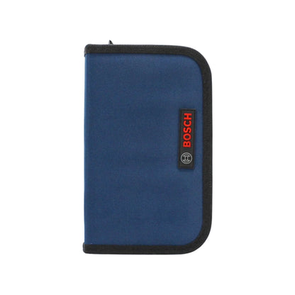 Estuche organizador Bosch azul para kit de puntas y linterna. Maletín compacto de accesorios de herramientas.