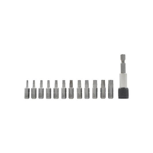 Juego de 12 puntas Torx (T8-T40) y 1 soporte magnético Bosch, 13 piezas para atornillador.
