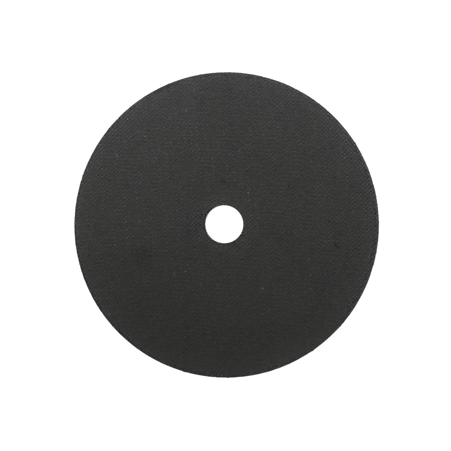 Disco de corte abrasivo negro para metal circular compatible con amoladora o herramienta rotativa.