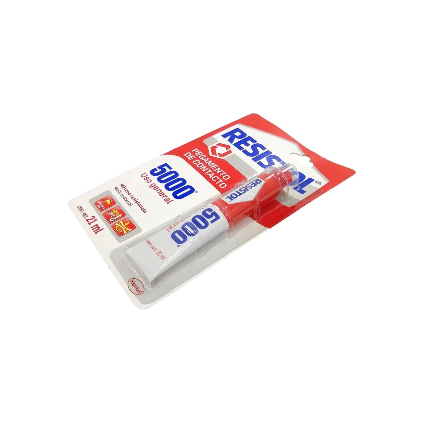 Pegamento de contacto Resistol 5000 21ml, uso general, multi-material, máxima resistencia, flexible.