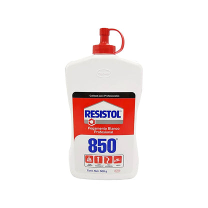 Pegamento blanco Resistol 850 profesional, adhesivo 500g de gran fuerza, alto rendimiento y fácil aplicación