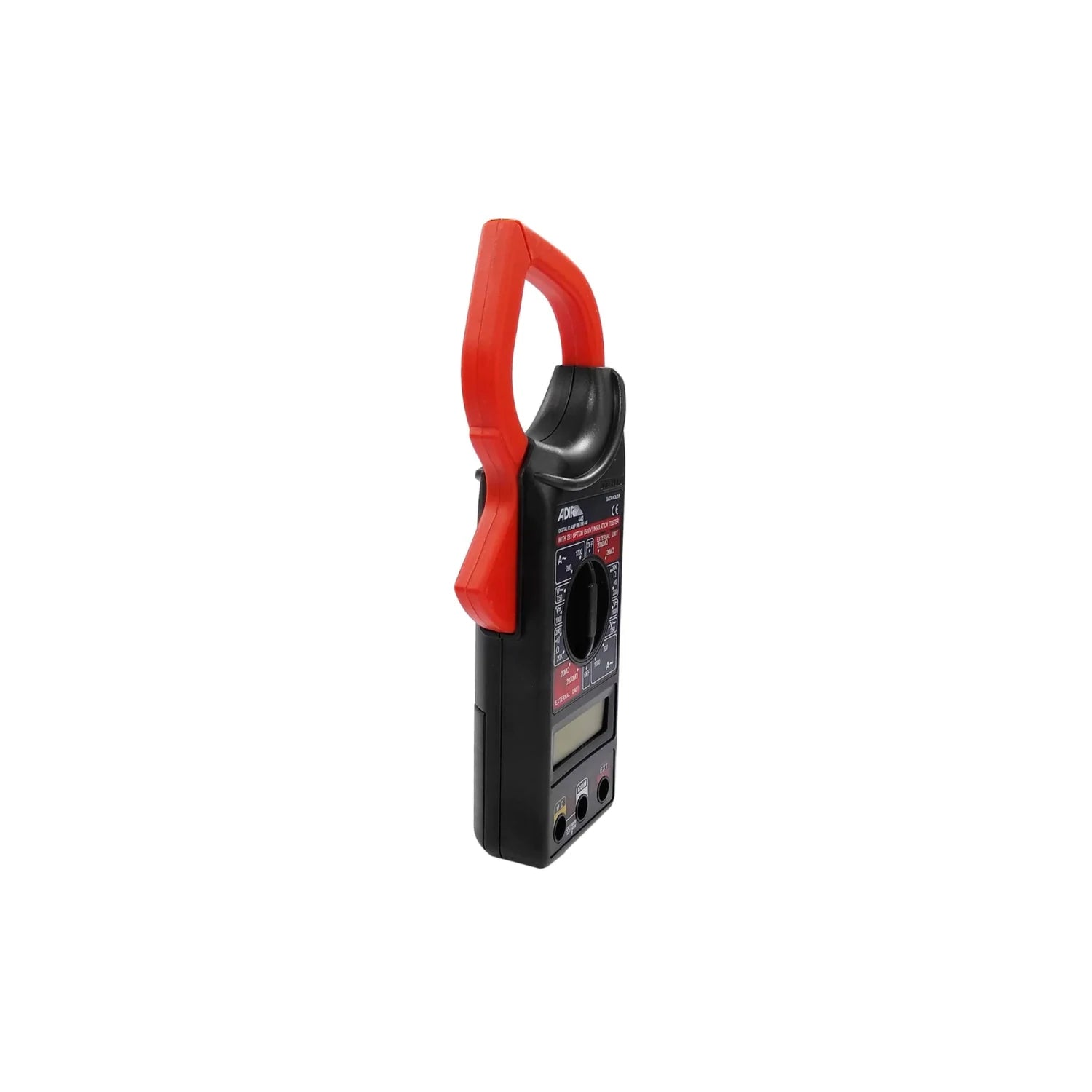 Multímetro digital de gancho ADIR negro/rojo para medición de corriente, voltaje y resistencia profesional