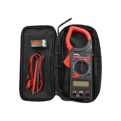 Incluye estuche de vinil.,Protección contra sobrecarga.,Pantalla lcd de 3 1/2",Con tenaza que permite tomar la lectura de manera rápida.