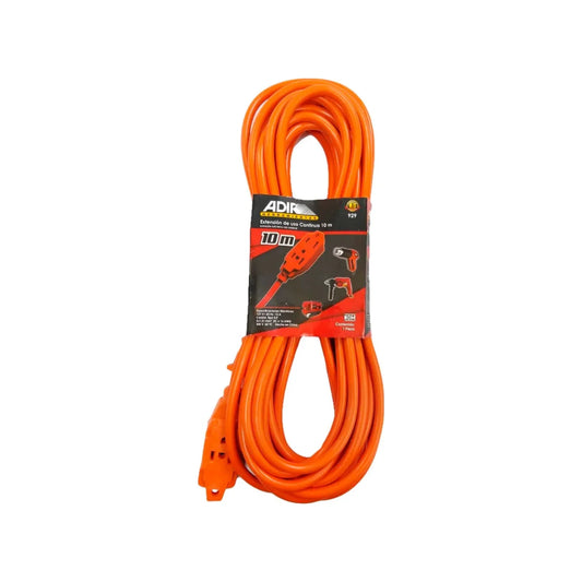 Cable calibre 16 AWG,No conectar más de 1650 W,Extensión de 10 metros.,Extensión de uso rudo naranja.