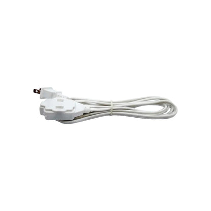 Extensión eléctrica blanca de 3 salidas, cable alargador de corriente doméstica