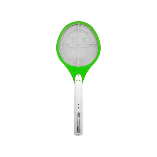 Matamoscas eléctrico recargable Adir tipo raqueta, color verde y blanco, para mosquitos e insectos