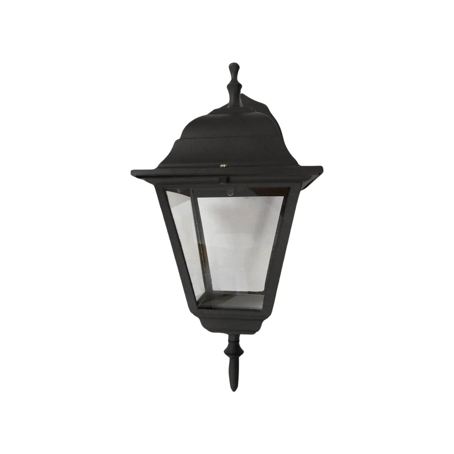 Cuerpo y brazo polipropileno.,Portalampara Tereftalato de polibutileno.,Vidrio Transparente (4 mm de espesor).,Uso Exterior.,360 mm,60 W,120 V,60 Hz,Base E27,No instalar en lugares húmedos y proteger de la lluvia.,No incluye foco.