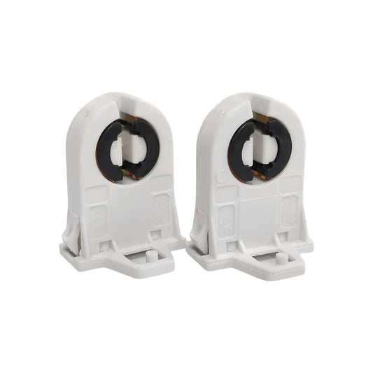 Juego de 2 sockets slim blancos para tubo fluorescente T8, bases porta lámparas de repuesto