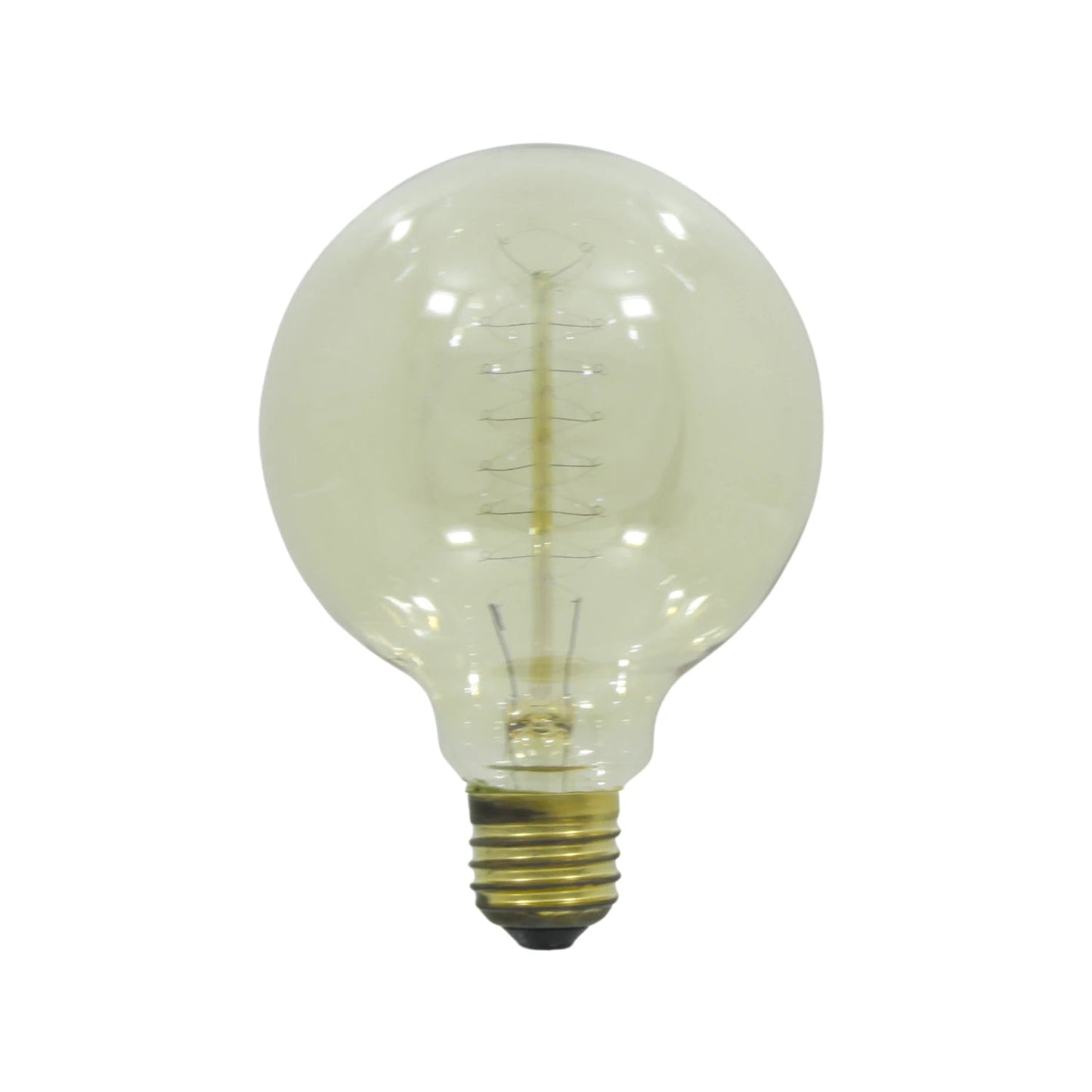 Foco decorativo vintage incandescente globo con filamentos en espiral, cristal ámbar y base rosca
