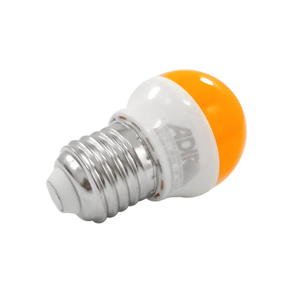 Foco LED 1W naranja Adir, rosca E27, ideal para iluminación decorativa de bajo consumo.