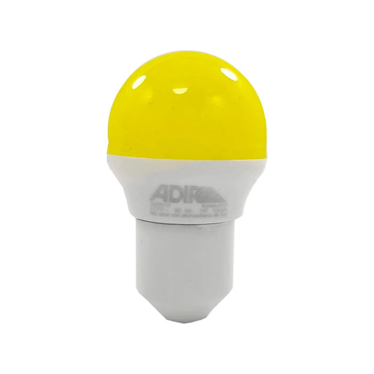 Foco LED Adir 1W amarillo, bulbo de bajo consumo para señalización o decoración