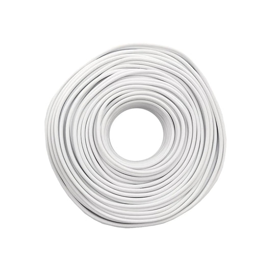 Rollo de cable eléctrico conductor calibre 10 blanco de 100 metros, ideal para instalaciones y conexiones