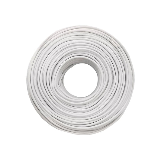 Rollo de cable eléctrico calibre 12 blanco, ideal para instalaciones eléctricas residenciales y comerciales.