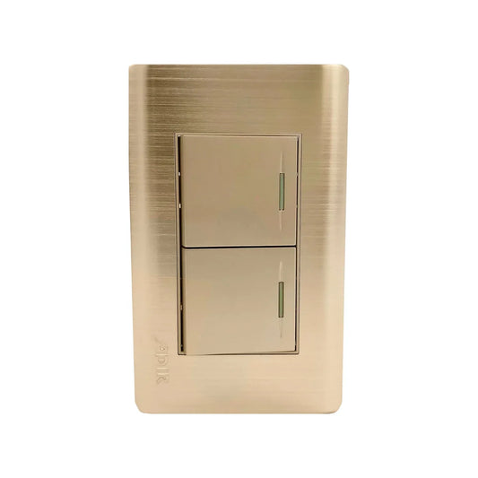 Placa 2 apagadores escalera rose gold Adir 4629 florence