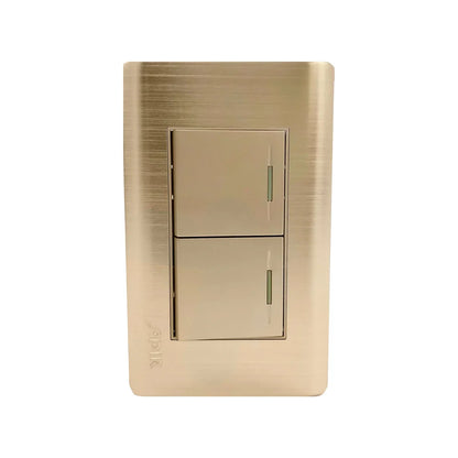 Placa 2 apagadores escalera rose gold Adir 4629 florence