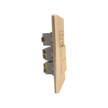 Placa 2 apagadores/1 contacto blanca Solaris 86622BC