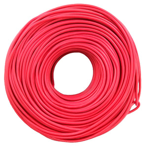 Cable alucobre.,100 metros de largo.,Calibre 12,Tensión máxima 600 V,Cable color rojo resistente a la humedad.,Antiflama resiste a la propagación de incendios.,Ideal para instalaciones eléctricas comerciales e industriales.