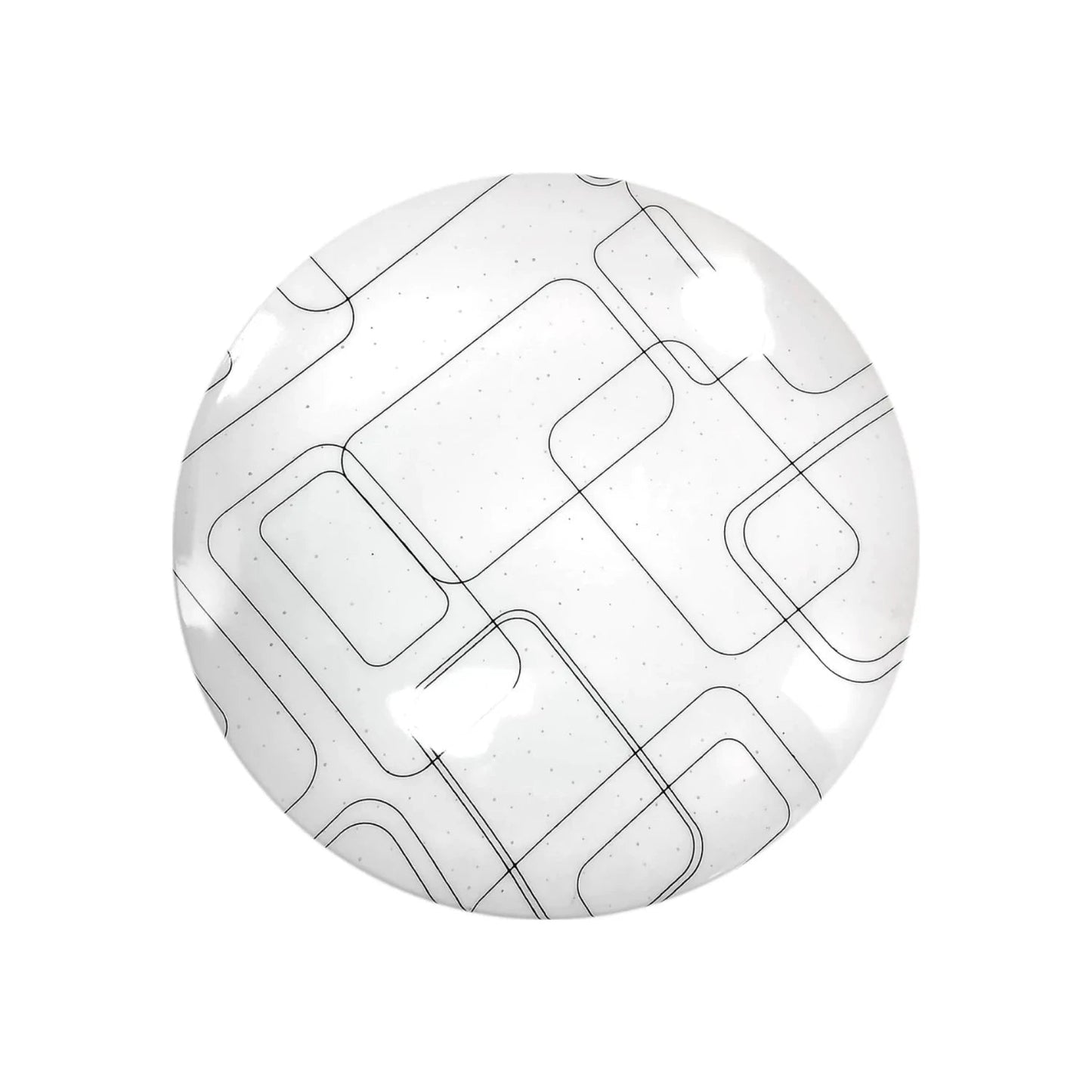 Lámpara plafón LED 18W redonda blanca de sobreponer con diseño moderno de líneas negras para iluminación