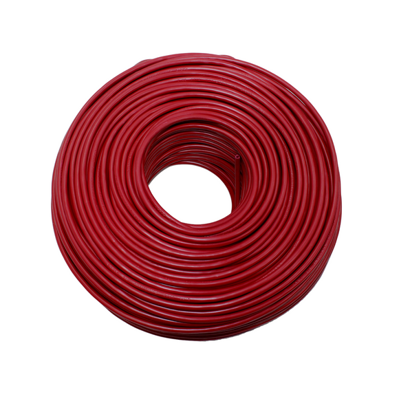 Cable 100% cobre.,100 metros de largo.,Calibre 10,Tensión máxima de 600 V,Para ambientes secos y húmedos.,Resistente al calor, humedad, aceites, grasas.,Antiflama.,Para instalaciones eléctricas comerciales e industriales.,Aislador térmoplastico de PVC