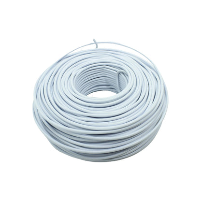 Rollo de cable eléctrico blanco, alambre aislado para instalaciones eléctricas y proyectos de bricolaje