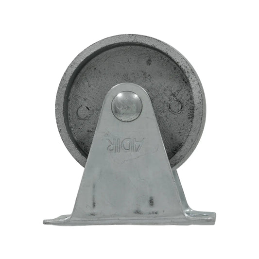 Rodaja metálica fija de 2.5 pulgadas Adir, con placa de montaje, rueda de hierro gris para uso industrial