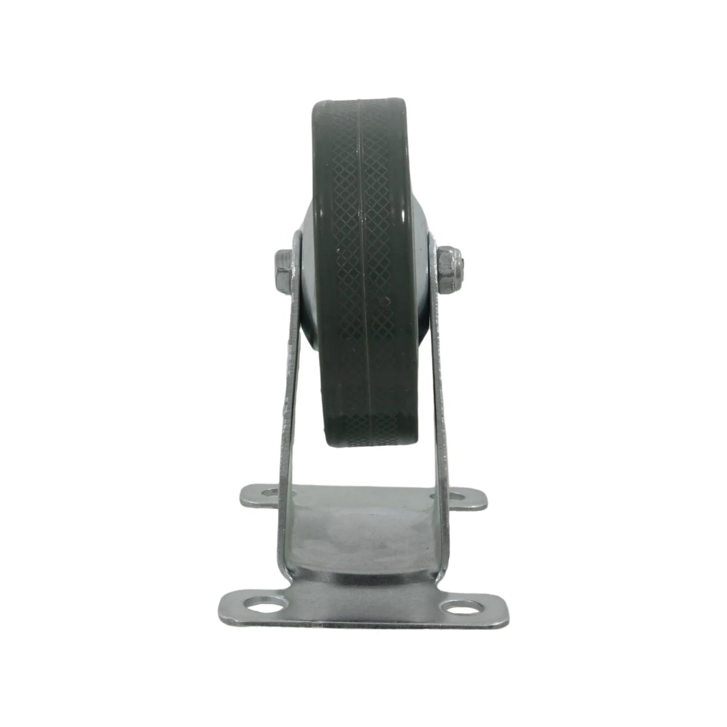 Rodaja fija 3 pulgadas con rueda de goma negra y placa de acero galvanizado para carga