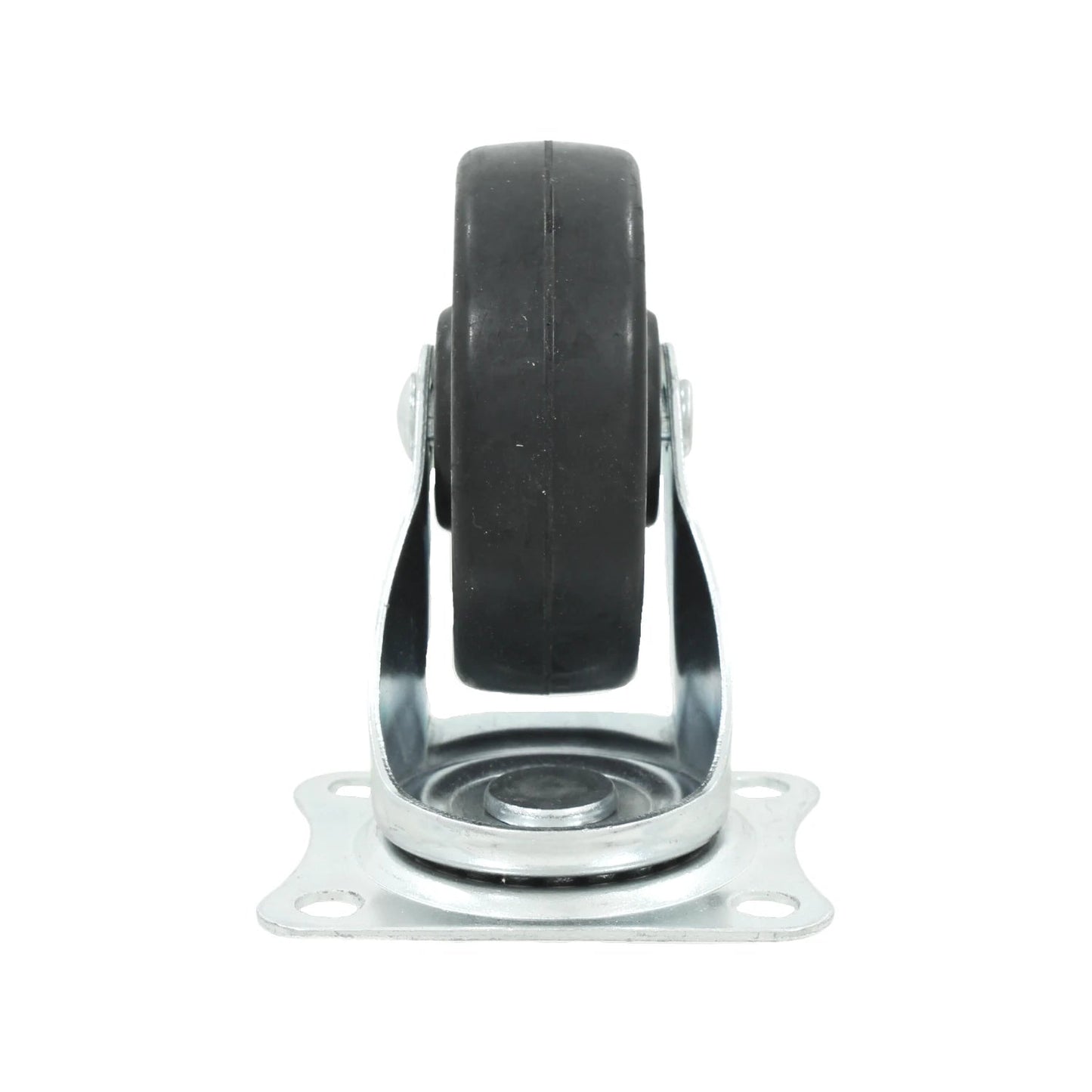 Rodaja giratoria de 2.5 pulgadas con rueda negra de poliuretano y placa de montaje metálica para muebles