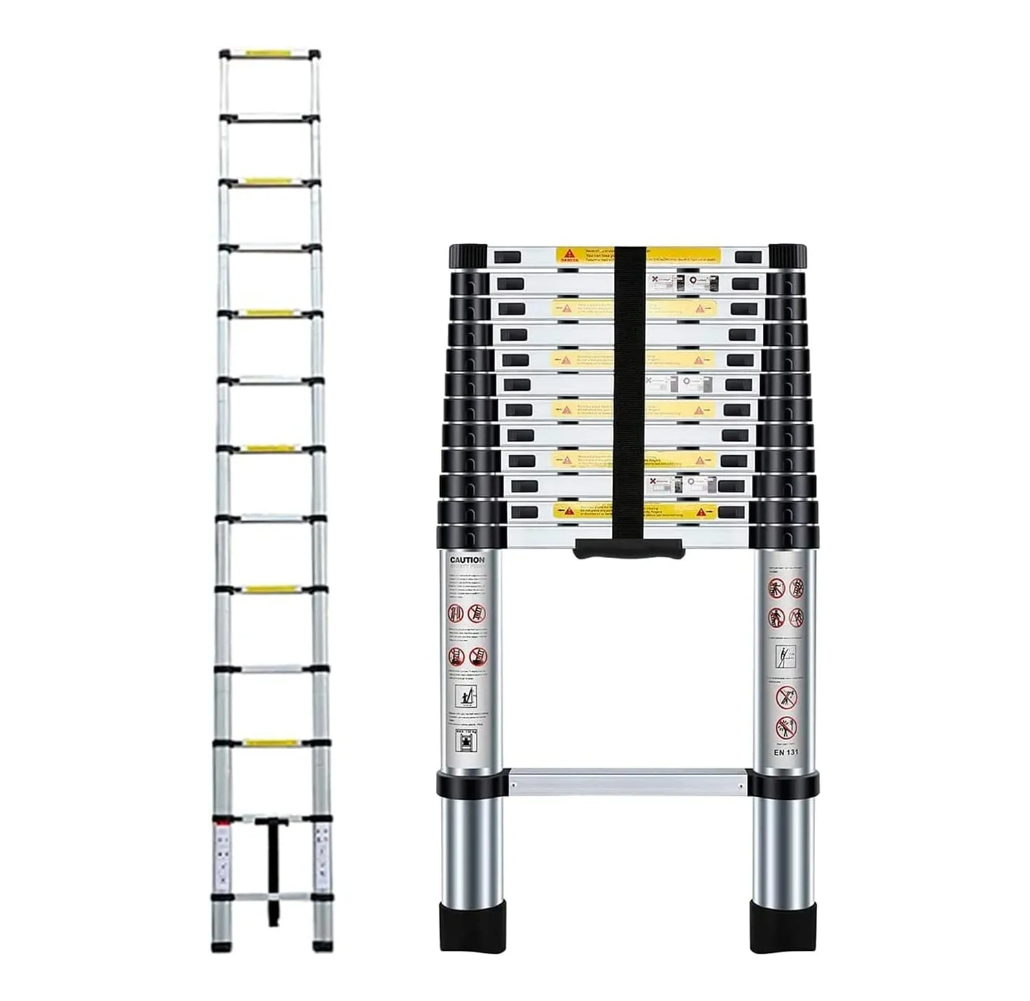 De fÃ¡cil manejo.,Seguros en cada peldaÃ±o para adaptar a la altura deseada.,Altura recta: 3.80 m,Peso: 10 kg\\nCapacidad de arga: 150 kg