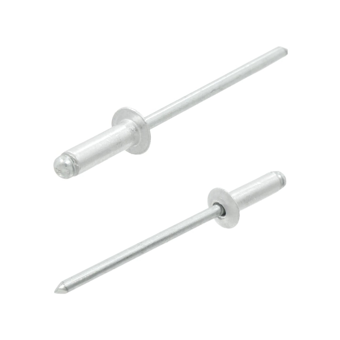 Remache ciego de aluminio plateado, diámetro 5/32 pulgadas