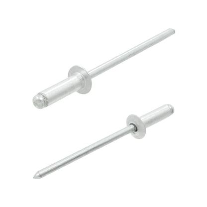 Remache ciego de aluminio plateado, diámetro 5/32 pulgadas