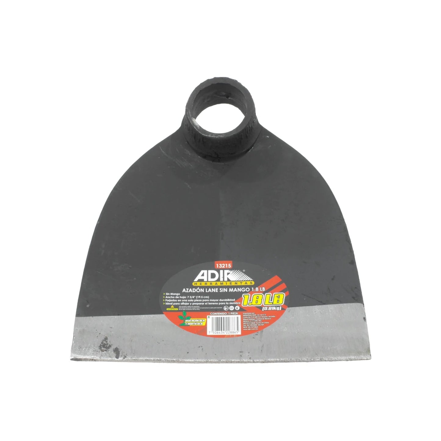 Azadón Adir lane sin mango 1.8 lb (0.8 kg) de metal negro para jardinería y agricultura