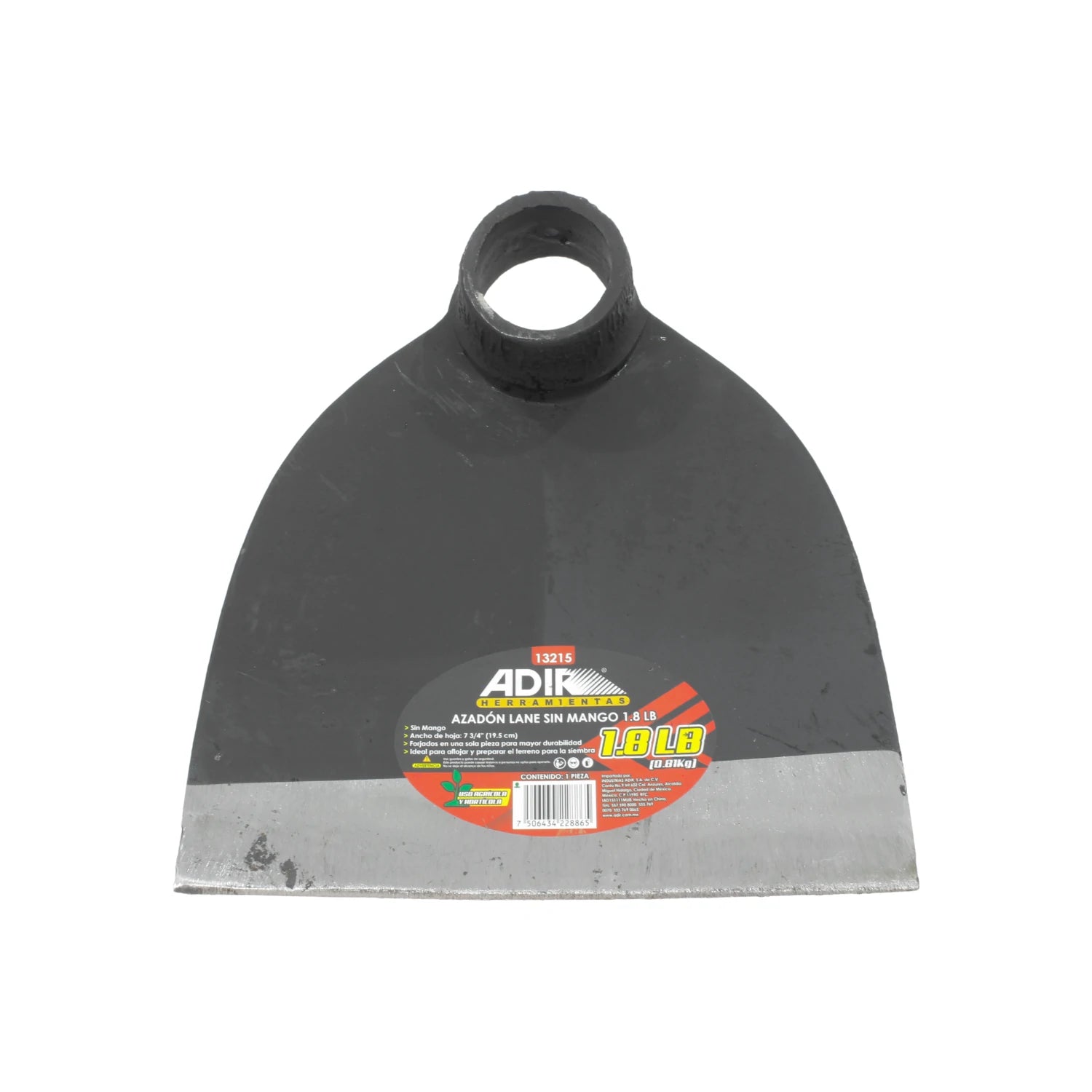 Azadón Adir lane sin mango 1.8 lb (0.8 kg) de metal negro para jardinería y agricultura