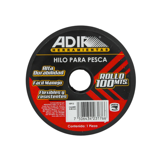 Carrete ADIK de hilo para pesca 100m, calibre 0.40mm, alta durabilidad, flexible y resistente