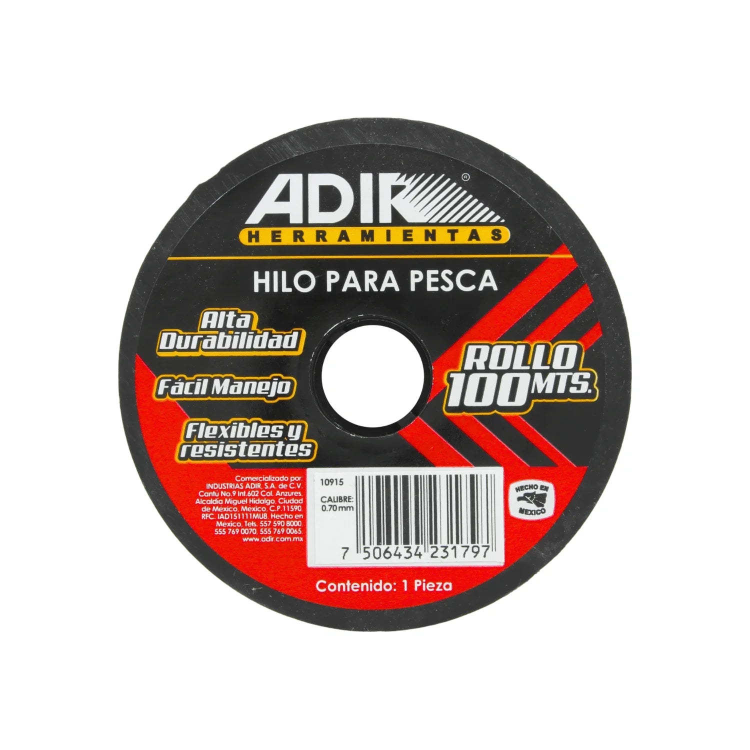 Alta durabilidad., Fácil manejo., Flexible y resistente., Calibre: 070 mm, Longitud total: 100 metros., Versatilidad de uso., Hecho en México.