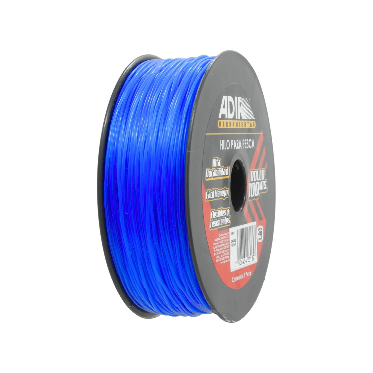 Hilo para pesca azul Adir de 1.0 mm, rollo de 100 metros, alta durabilidad y resistencia, ferretería
