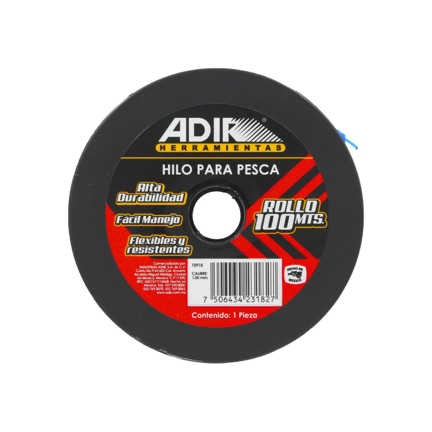Hilo para pesca azul Adir 1.0mm x 100 metros, alta durabilidad y flexible para equipo de pesca